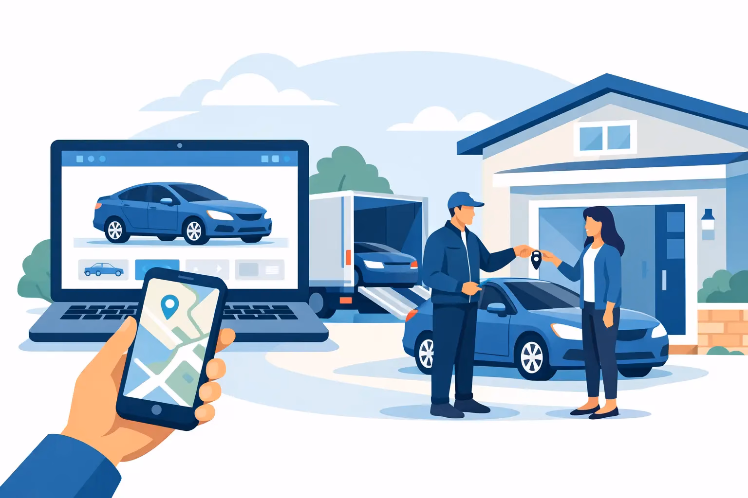Do Online Car Buyers Pick Up at Home?